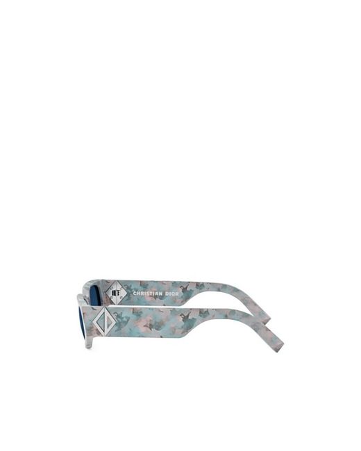 Dior Blue Eyewear Irregular Frame Sunglasses for men
