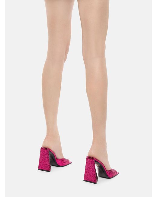 The Attico Purple The Luz Glitter Slip-On Mules