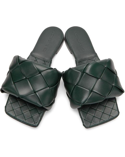Bottega Veneta Green Bv Lido Flat Sandals