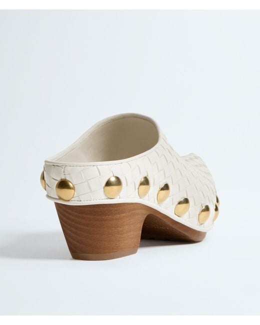 Bottega Veneta White Gondola Studded Mules