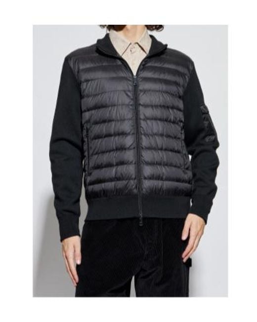Paul & Shark Black Ultralight Hybrid Zip-Up Sweater for men