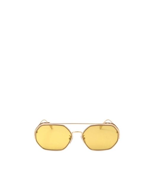 Fendi Metallic Eyewear Geometric Frame Sunglasses