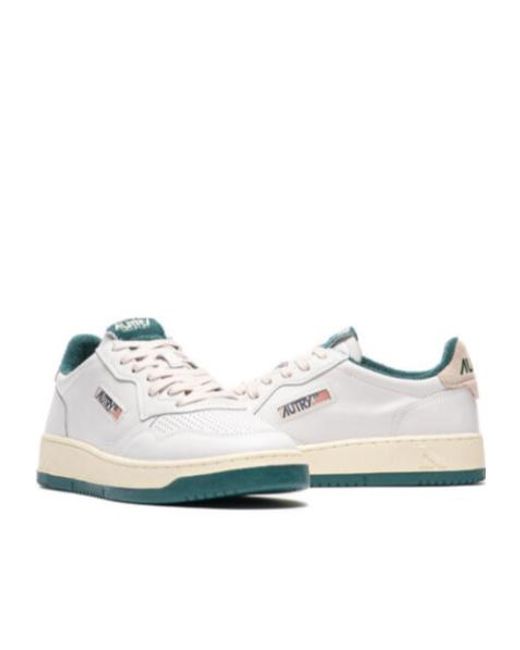 Autry White Medalist Lace-Up Sneakers for men