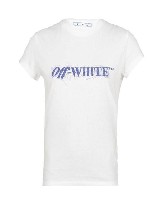 Off-White c/o Virgil Abloh White Crewneck Logo Detailed T-Shirt