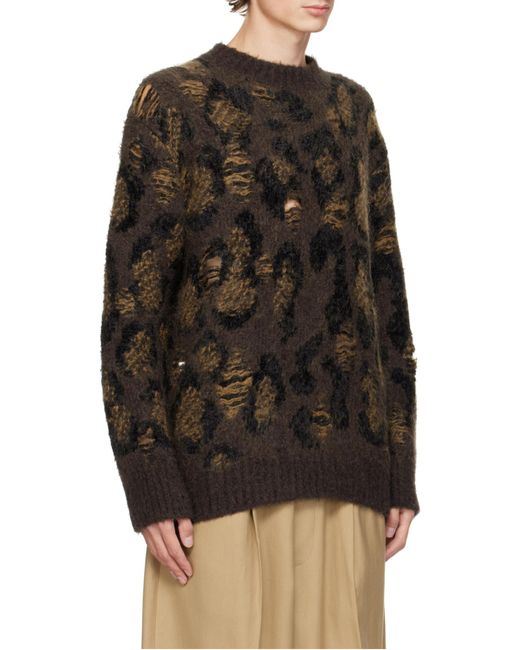 Junya Watanabe Black Distressed Jumper for men