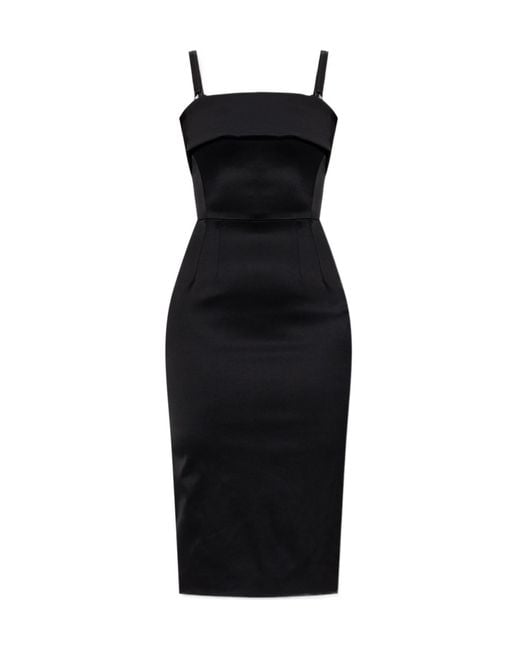 Dolce & Gabbana Black Satin Midi Slip Dress