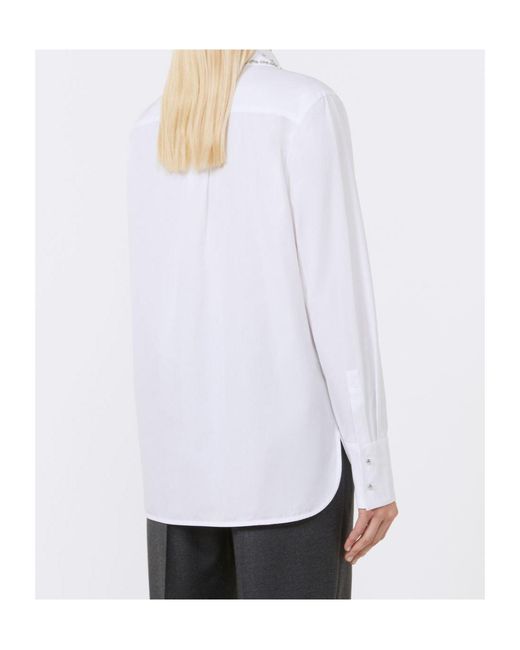 Max Mara White Studio Staffa Embellished Long-Sleeved Shirt