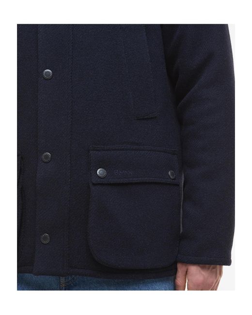 Barbour Blue Long-Sleeved Button-Up Coat for men