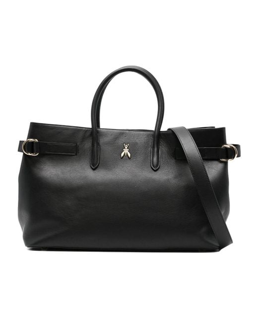 Patrizia Pepe Black Logo Detail Tote Bag