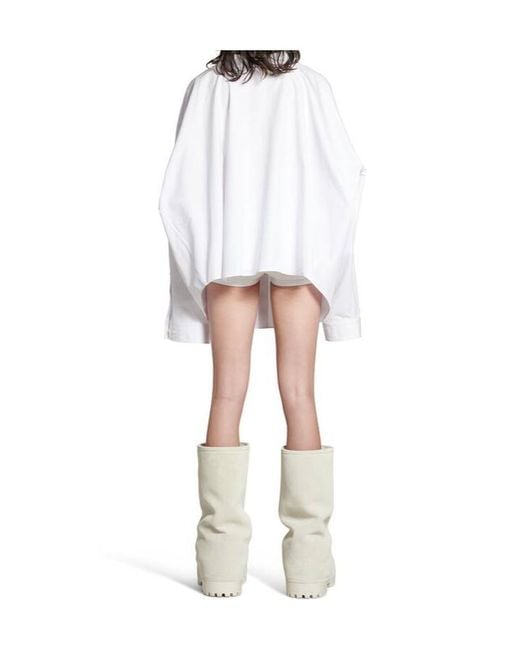 Balenciaga White Collared Long-Sleeve Shirt