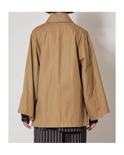 Dries Van Noten Natural Long-Sleeved Collared Jacket