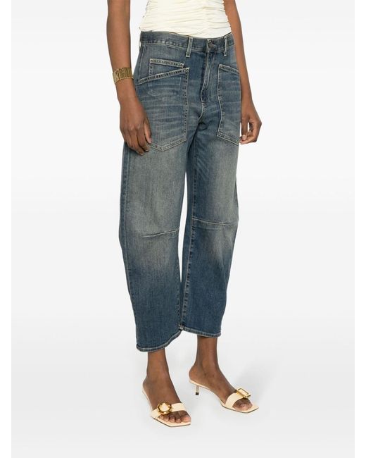 Nili Lotan Blue Belt-Loop Jeans