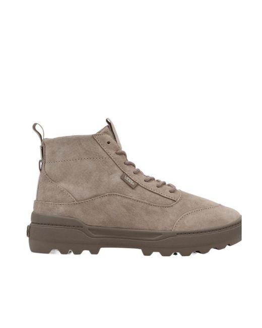 Vans Brown Logo Lace-Up Shoes for men