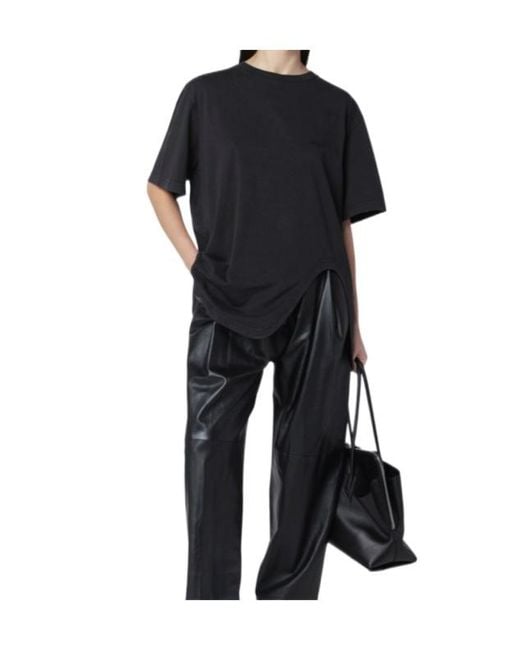 The Attico Black Crew-Neck Cotton T-Shirt
