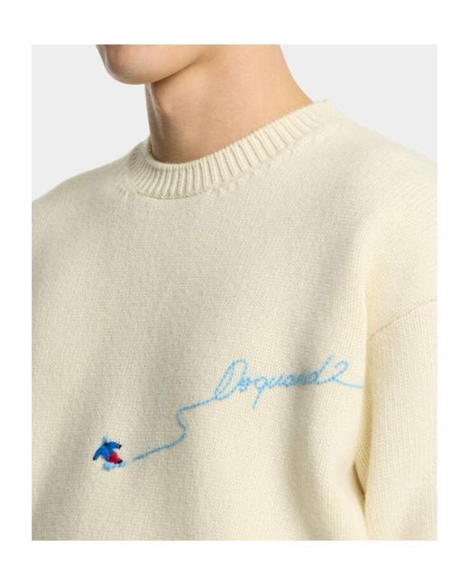 DSquared² Natural Crew-Neck Sweater for men