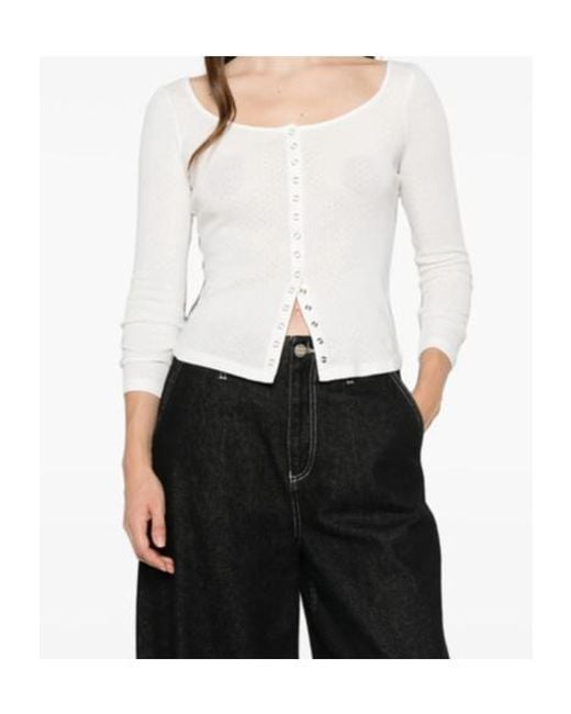 Re/done White Long-Sleeve Cardigan