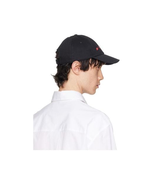 Marni Black Logo Embroidered Curved-Peak Baseball Cap for men