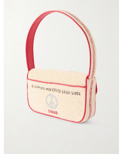 Staud Tommy Beaded Embroidered Shoulder Bag