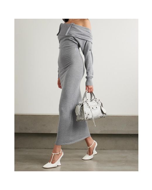 Y. Project Gray Hooded Zip-Detailed Merino Wool Maxi Dress