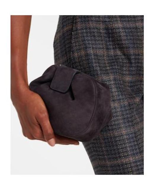 Gabriela Hearst Black Demi Suede Clutch