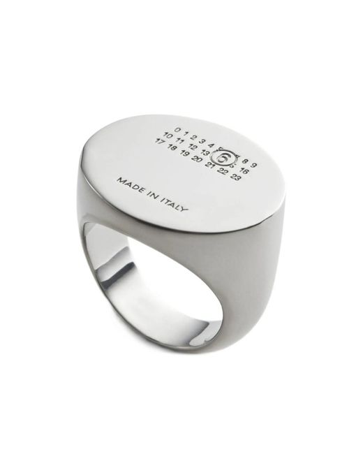 MM6 by Maison Margiela White Numeric Signet Ring