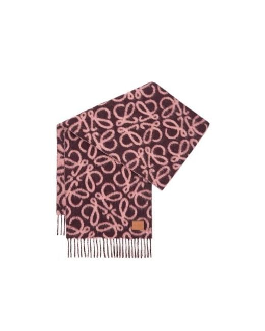 Loewe Red Patterned Scarf