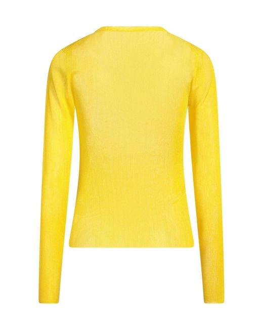 Dolce & Gabbana Yellow Solid-Colored Knit Top