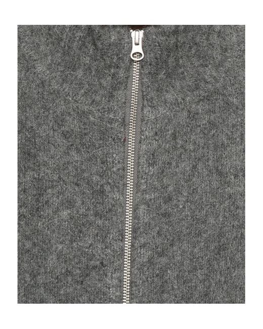 Samsøe & Samsøe Gray Zipper Long-Sleeved Sweater for men