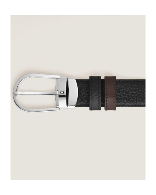 Montblanc Black Horseshoe 30 Mm Reversible Belt for men