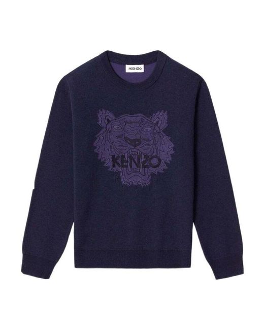 KENZO Blue Tiger Crew Neck Jumper
