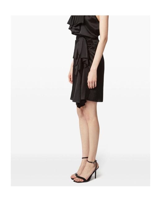 Nina Ricci Black Asymmetric Bow-Detail Skirt