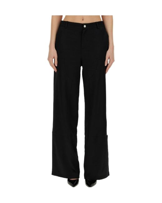 Moschino Black Casual Pants With Waist And Loop Straps