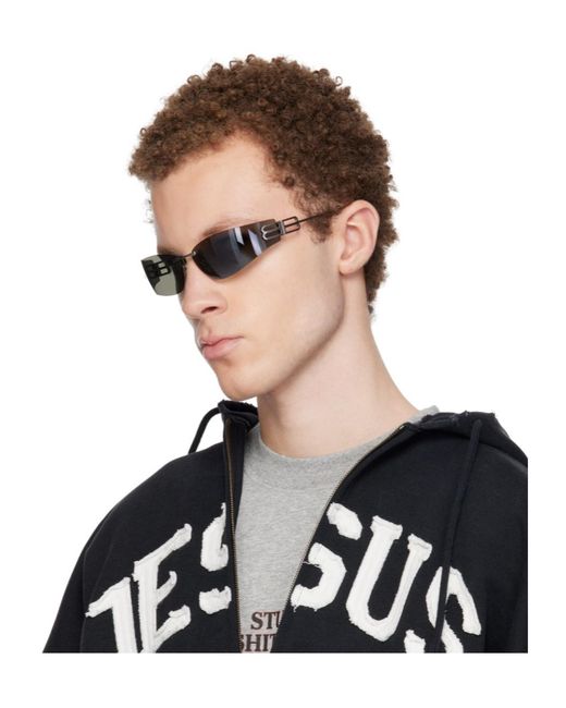 Balenciaga White Eyewear Rectangular Frame Sunglasses for men