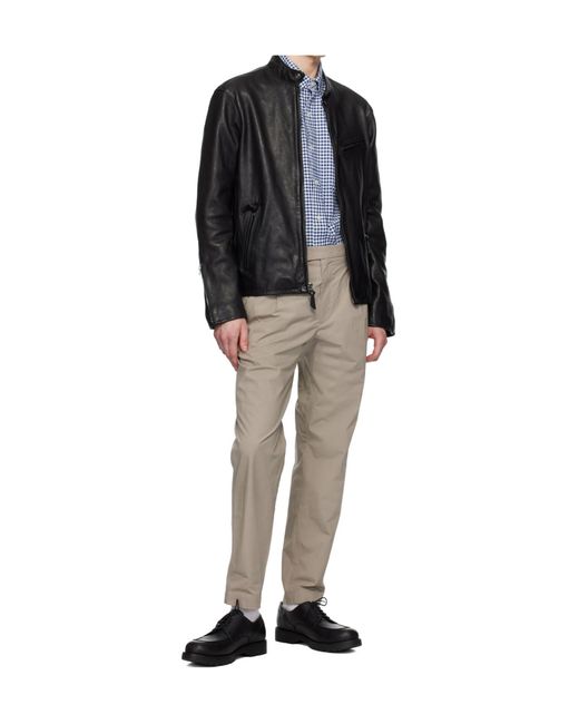 Polo Ralph Lauren Black Racer Leather Jacket for men