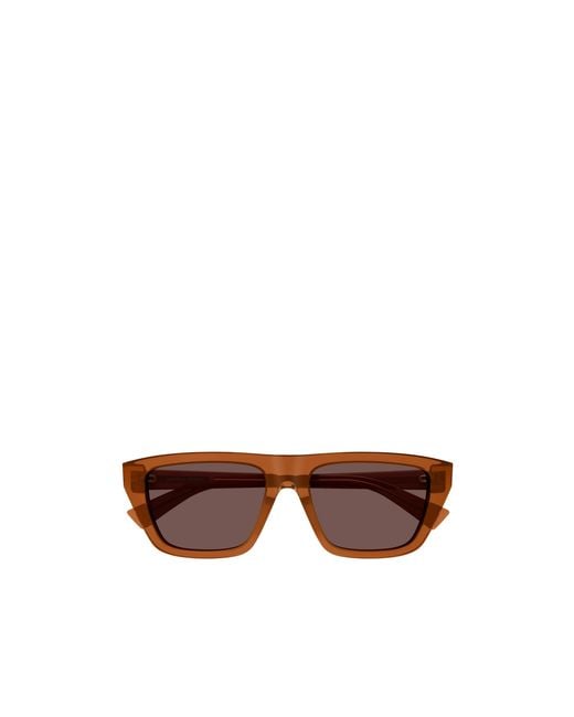 Bottega Veneta Brown Eyewear Rectangle Frame Sunglasses