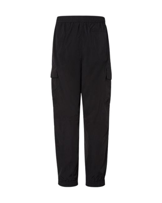 Fendi Black Ff Embroidered Drawstring Cargo Trousers for men