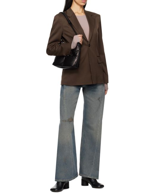 MM6 by Maison Margiela Blue Wide-Leg Distressed Jeans
