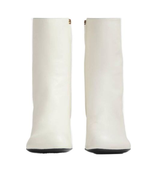Bottega Veneta White Lambskin Nico Ankle Boots 100