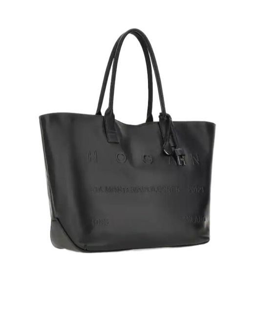 Hogan Black Address Medium Shopping Bag