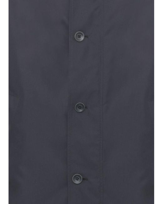 Herno Blue Technical Hooded Raincoat for men