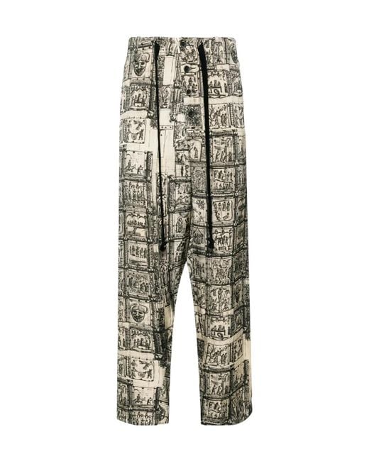 Uma Wang Multicolor Waist Strap Casual Pants for men