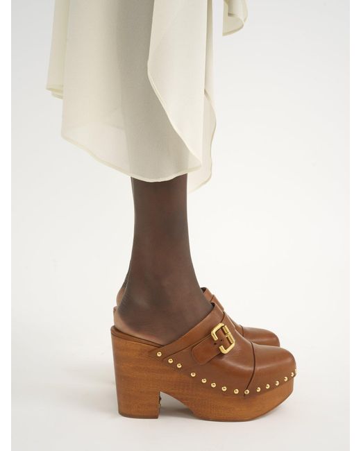 Chloé Brown Chloé Jeannette Wedge Clogs