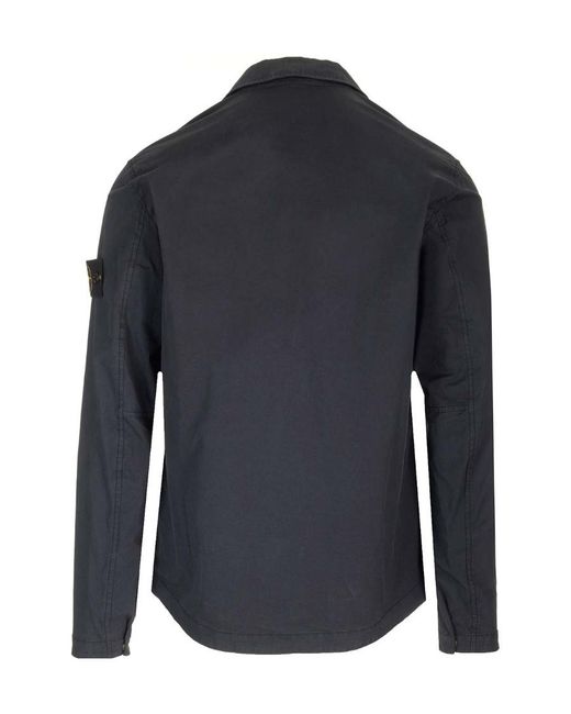 Stone Island Blue Zip Up Collared Jacket for men