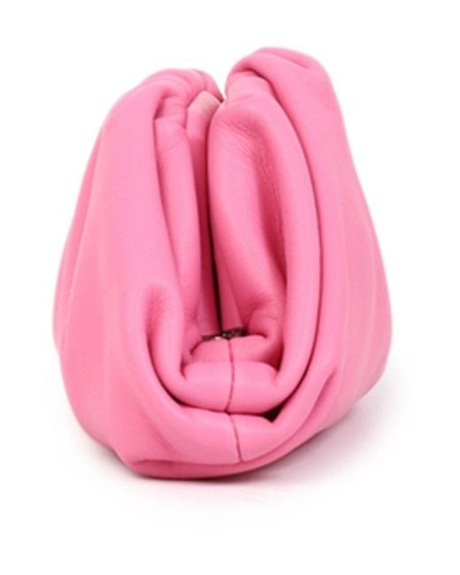 Bottega Veneta Pink Lanyard Leather Coin Pouch