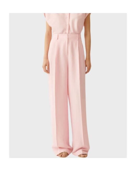 Fabiana Filippi Pink Pleated Tailored Pants