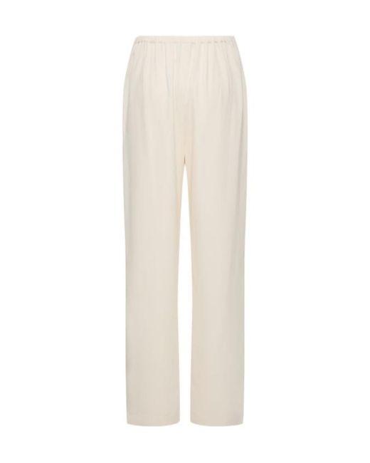Theory White Double-Pleated Casual Pants