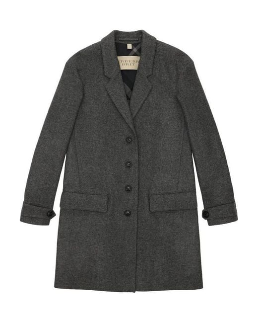Burberry Gray Single-Breasted Coat