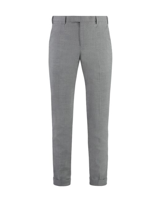 PT01 Gray Pt Torino Straight-Leg Tailored Trousers for men