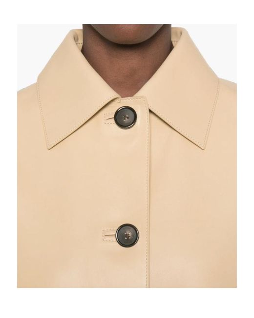 Totême Natural Button-Up Leather Jacket