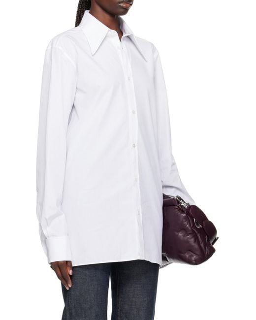 Maison Margiela White Side Slit Buttoned Shirt for men